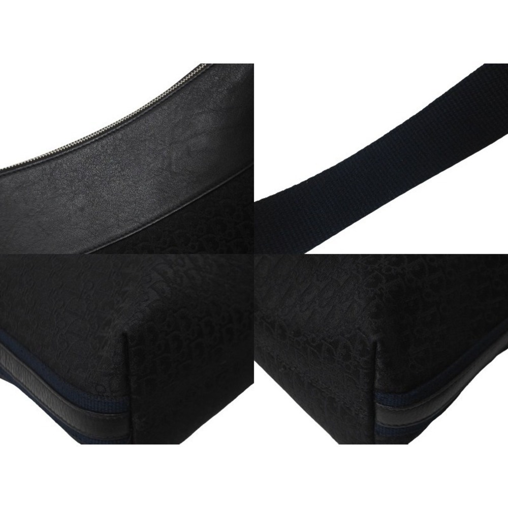 Christian Dior Trotter Handbag Flower Embroidery Canvas Leather Black - Picture 7 of 10